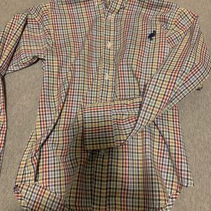 Multi colored plaid button up